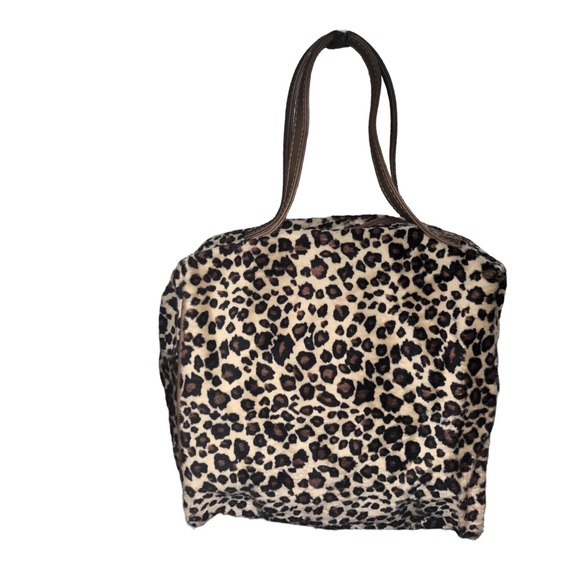 LANCOME Leopard Print Hand Bag Make Up Case Travel Purse  8x7 - Picture 2 of 6